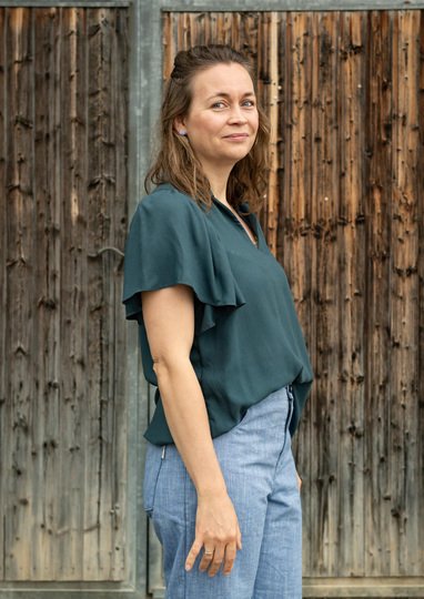 Molle - Kleid und Bluse mit Flatterärmeln Gr.34-50