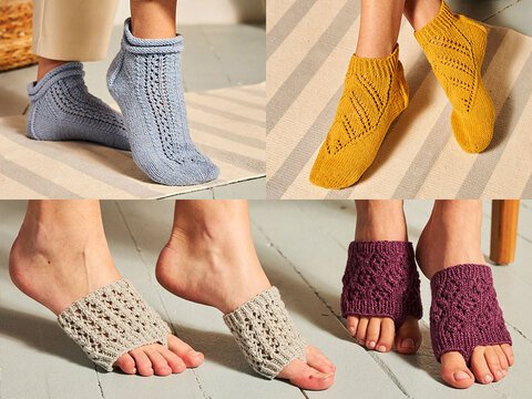 Tolle Socken und Fußlinge, gestrickt