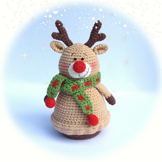 Christmas amigurumi decorations ornaments set. Santa Claus, Elf, Reindeer