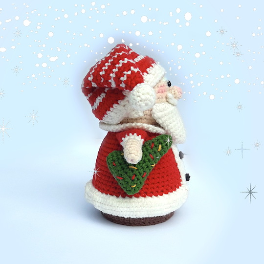 Christmas amigurumi decorations ornaments set. Santa Claus, Elf, Reindeer