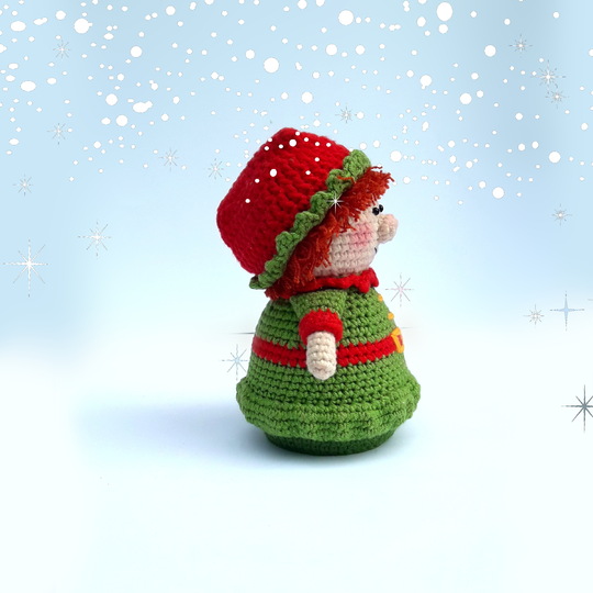 Christmas amigurumi decorations ornaments set. Santa Claus, Elf, Reindeer