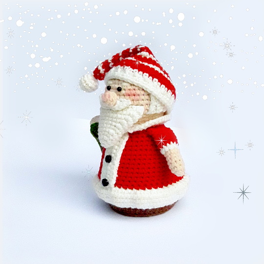 Christmas amigurumi decorations ornaments set. Santa Claus, Elf, Reindeer