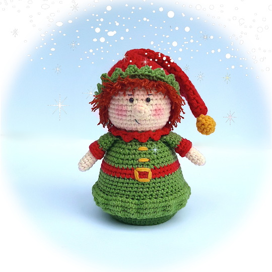 Christmas amigurumi decorations ornaments set. Santa Claus, Elf, Reindeer