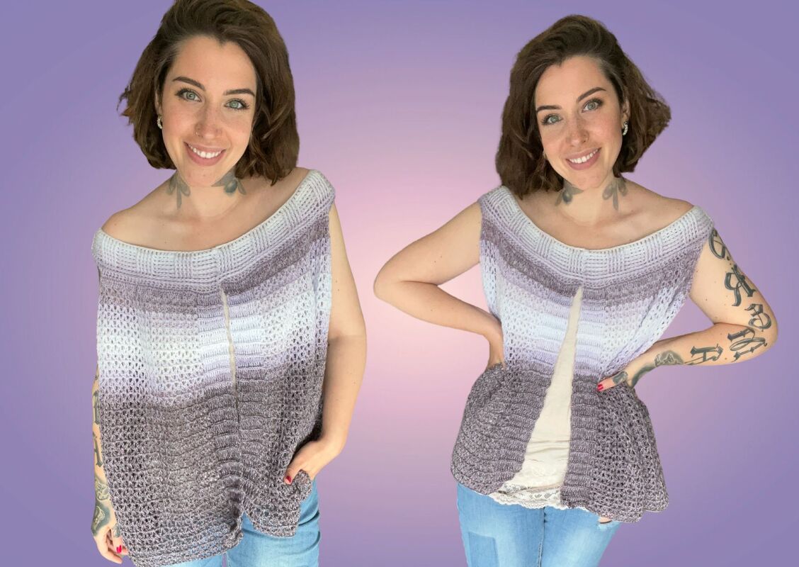 Häkelanleitung Longweste "LAVENDEL"