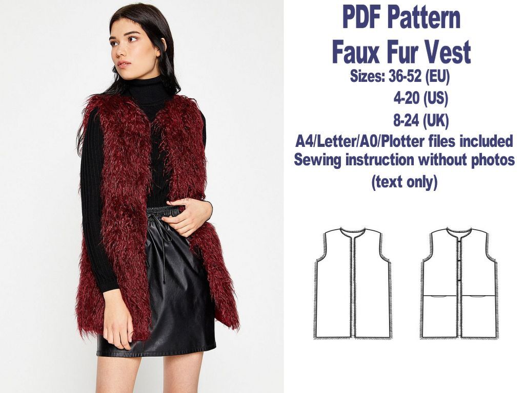 PDF Gilet Pattern Vest Christmas Sewing Patterns PDF Sewing Patterns Vest