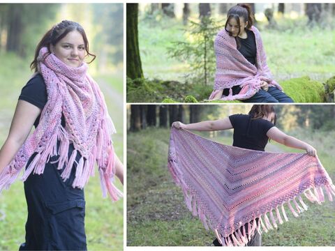 + JORA + Herbsttuch häkeln, Anfängertauglich, Stola, Häkeltuch