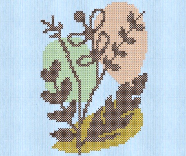 Stickdatei: Line Art - Blumen sticken im Kreuzstich