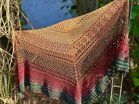 Häkelanleitung Dreieckstuch "Kürbissuppe"