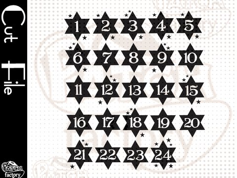 Plotterdatei Adventskalenderzahlen "Stern"