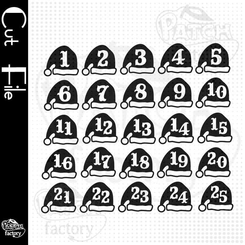Plotterdatei Adventskalenderzahlen "Weihnachtsmütze" - Bild 2