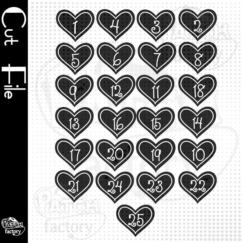 Plotterdatei Adventskalenderzahlen "Nostalgisches Herz" - Bild 2