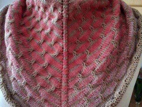 Das Mauerblümchen ist eine Anleitung zum Stricken für ein Looptuch