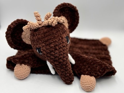 Häkelanleitung - Schnuffeltuch / Schmusetuch Mammut / Elefant