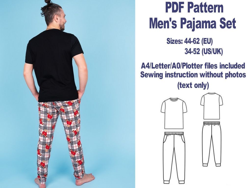 Men's Pajama Sewing Pattern PDF Men's Sewing Pattern PDF Christmas Patterns - Image 7