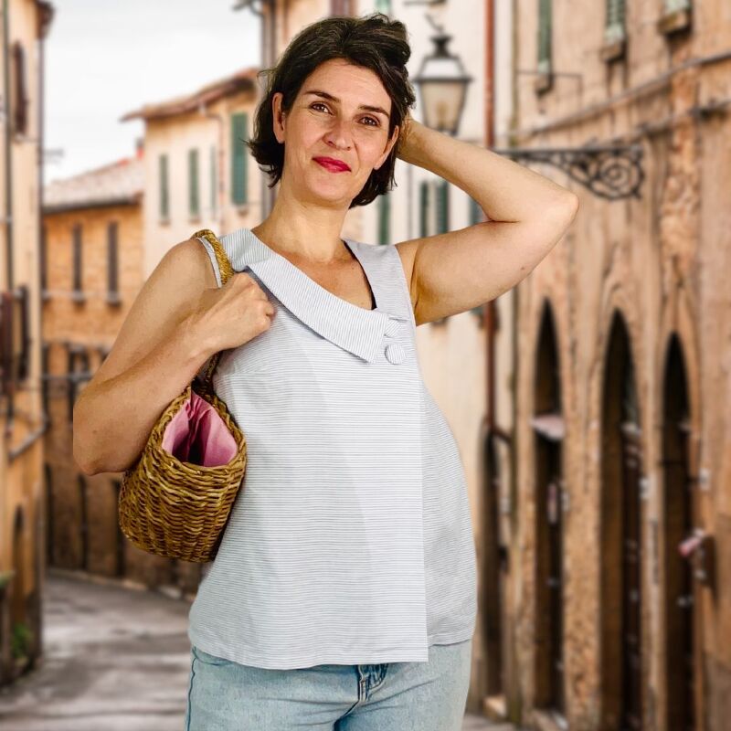 Schnittmuster Damen Bluse Julie | ärmellose Bluse + Nähvideo + Beamerdatei - Bild 5