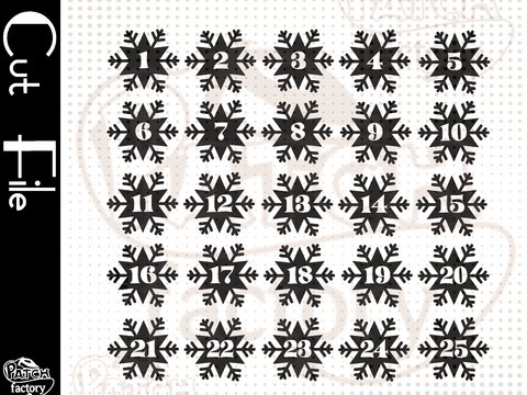 Plotterdatei Adventskalenderzahlen "Schneeflocke"