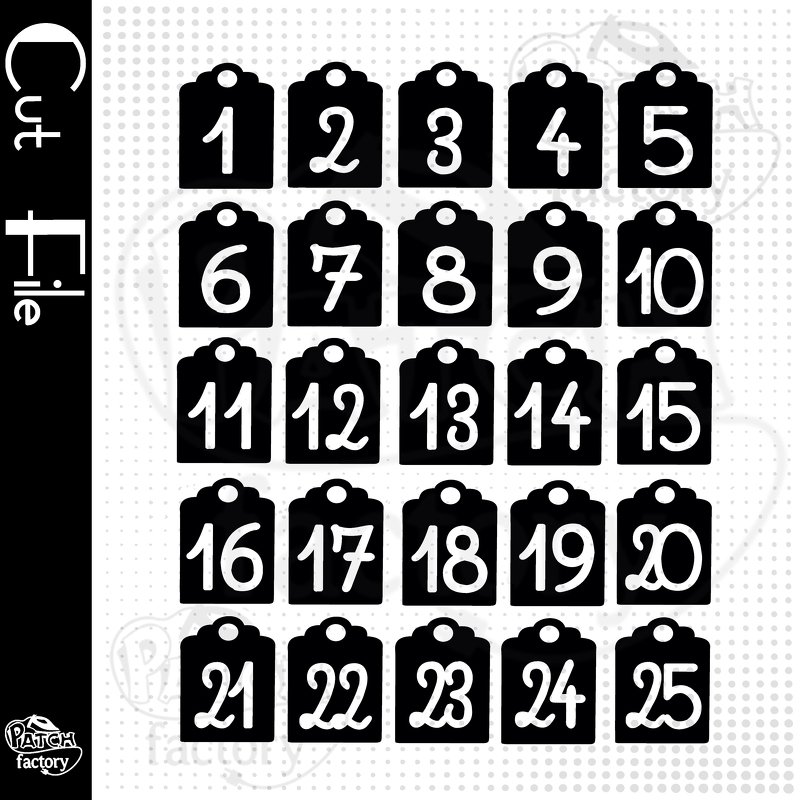 Plotterdatei Adventskalenderzahlen "Geschenk Anhänger" - Bild 2