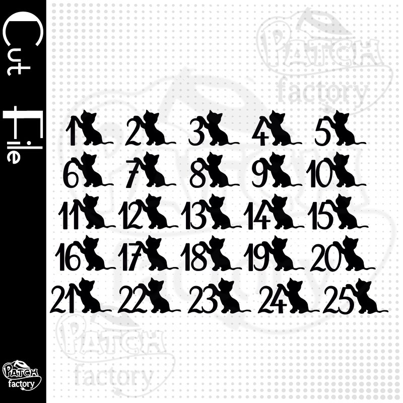 Plotterdatei Adventskalenderzahlen "Katze" - Bild 2