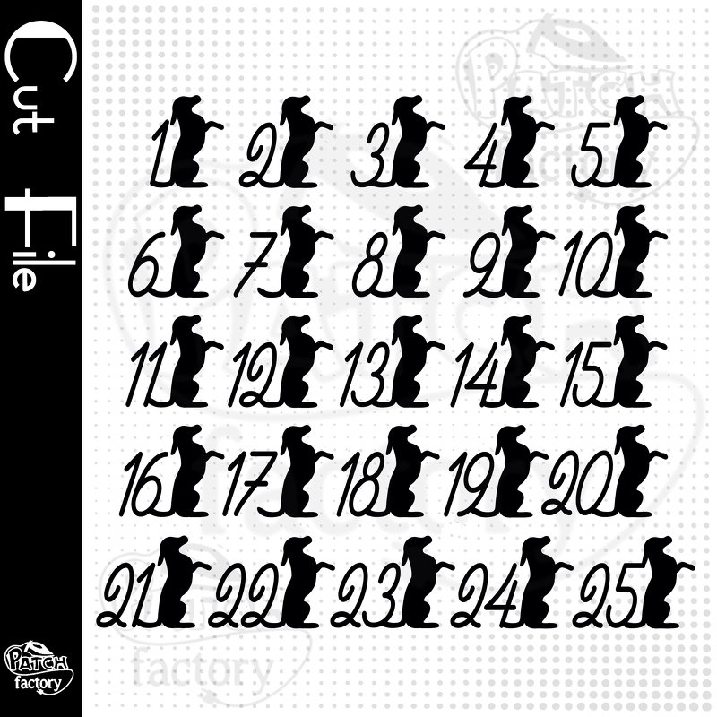 Plotterdatei Adventskalenderzahlen "Hund" - Bild 2