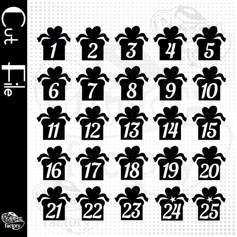 Plotterdatei Adventskalenderzahlen "Geschenk" - Bild 2