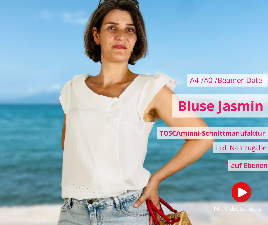 Schnittmuster | Jasmin | Bluse | Flügelärmel | Größe 34-54
