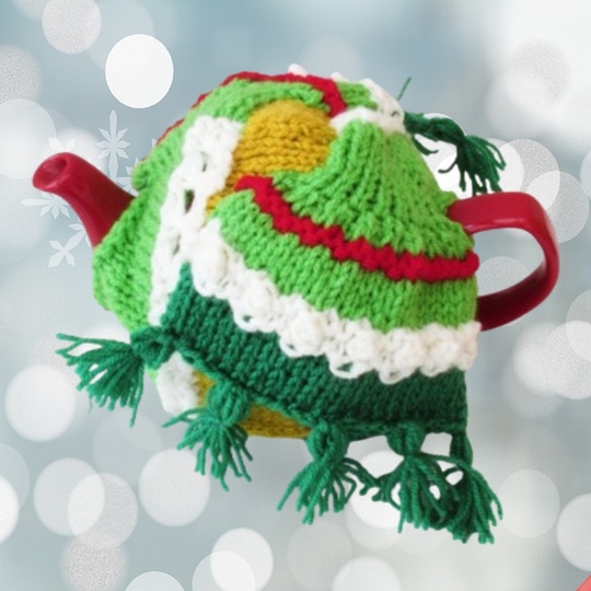 TeaCosyFolk's Winter Scarf Tea Cosy Knitting Pattern