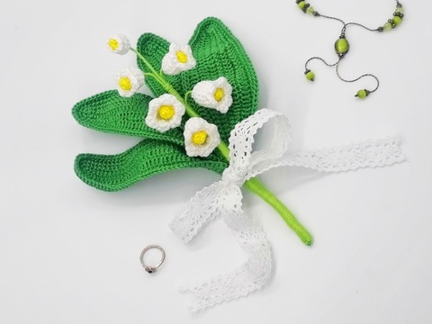 Maiglöckchen Blumenstrauß Häkelanleitung Frühlingsblumen PDF