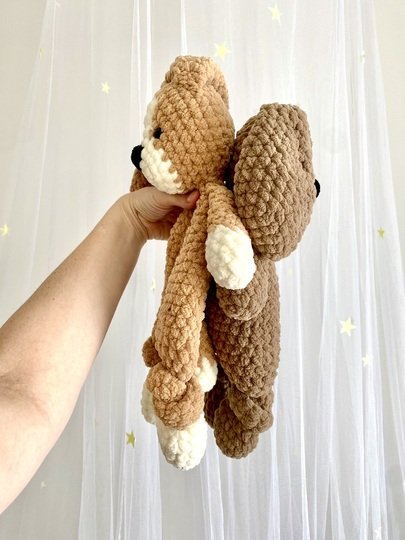 "Charlie" Dog Crochet Pattern Puppy Knotted Lovey Beagle Snuggler