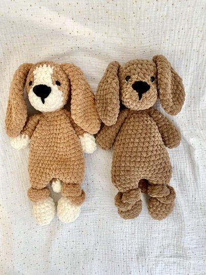 "Charlie" Dog Crochet Pattern Puppy Knotted Lovey Beagle Snuggler
