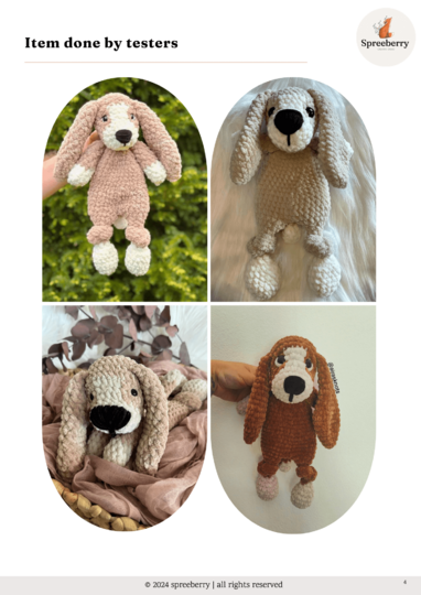 "Charlie" Dog Crochet Pattern Puppy Knotted Lovey Beagle Snuggler