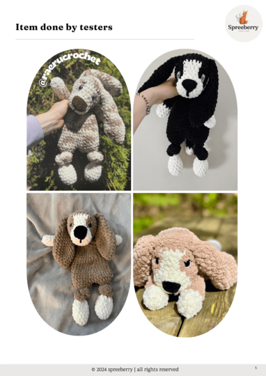 "Charlie" Dog Crochet Pattern Puppy Knotted Lovey Beagle Snuggler