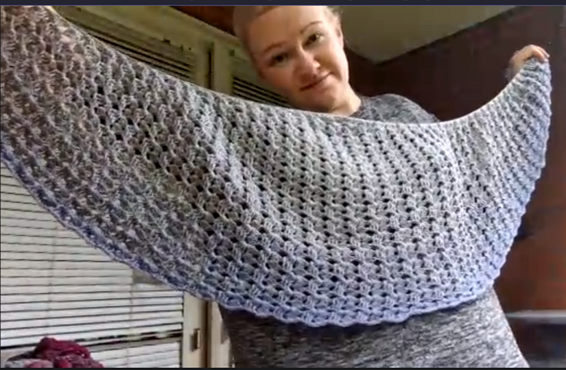 Häkelanleitung "TUCH in HALBMONDFORM"  Fortgeschrittene