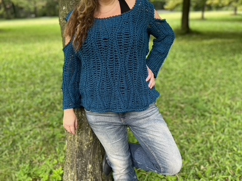 Häkelanleitung Cold-Shoulder Pullover