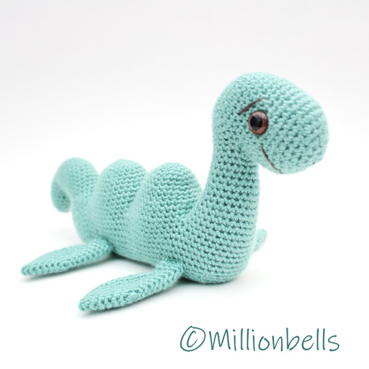 Loch Ness Monster Amigurumi Häkelanleitung Dino Kuscheltier