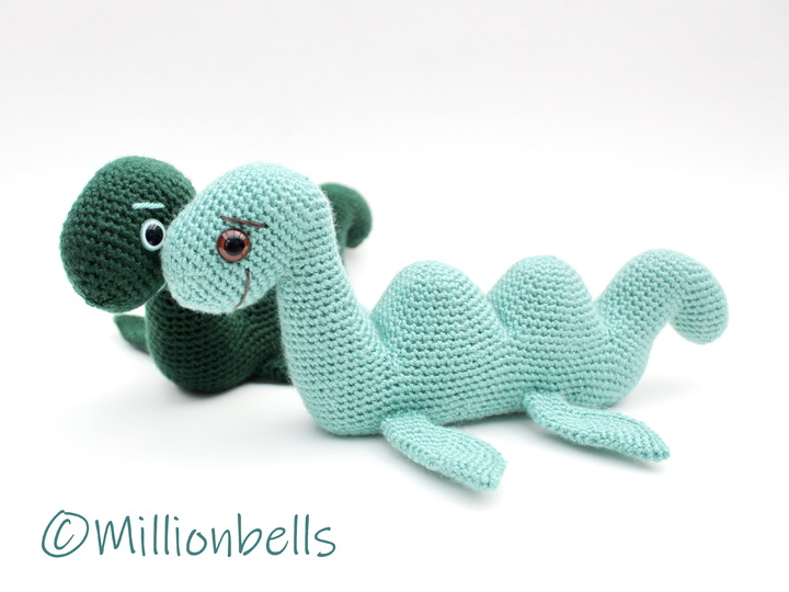 Loch Ness Monster Amigurumi Häkelanleitung Dino Kuscheltier