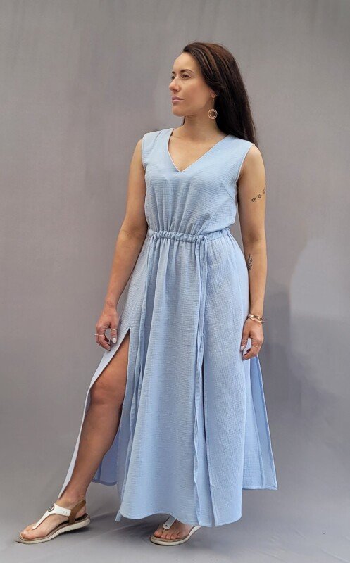 Schnittmuster, Sommerkleid, Gr. 34 - 50, langes Kleid, ärmellos, ohne Ärmel