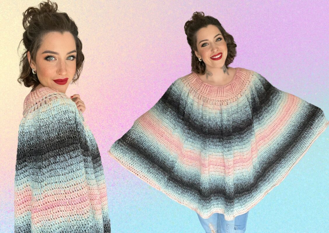 Häkelanleitung Poncho "SOLID PASTELL"