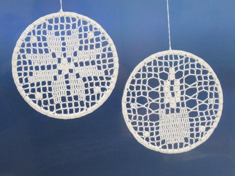 Fensterbilder Kerze und Stern häkeln – Filethäkeln - Anleitung