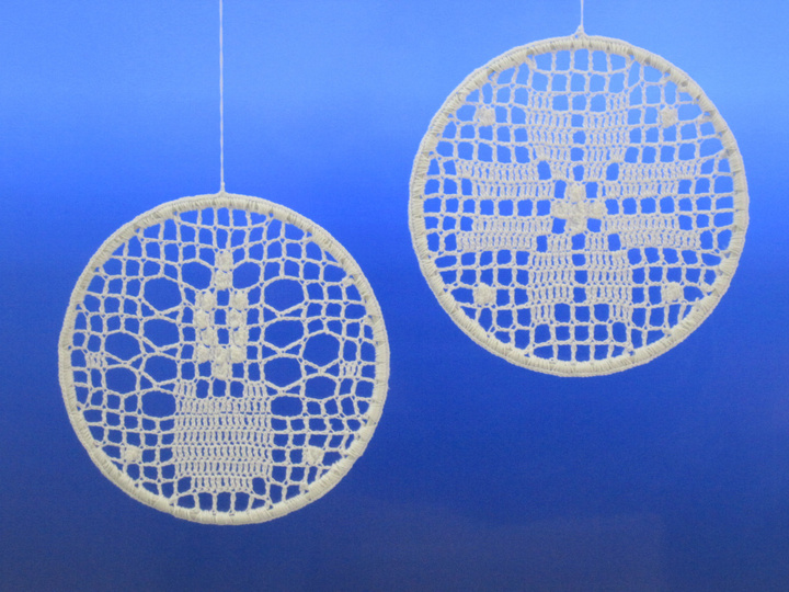 Fensterbilder Kerze und Stern häkeln – Filethäkeln - Anleitung