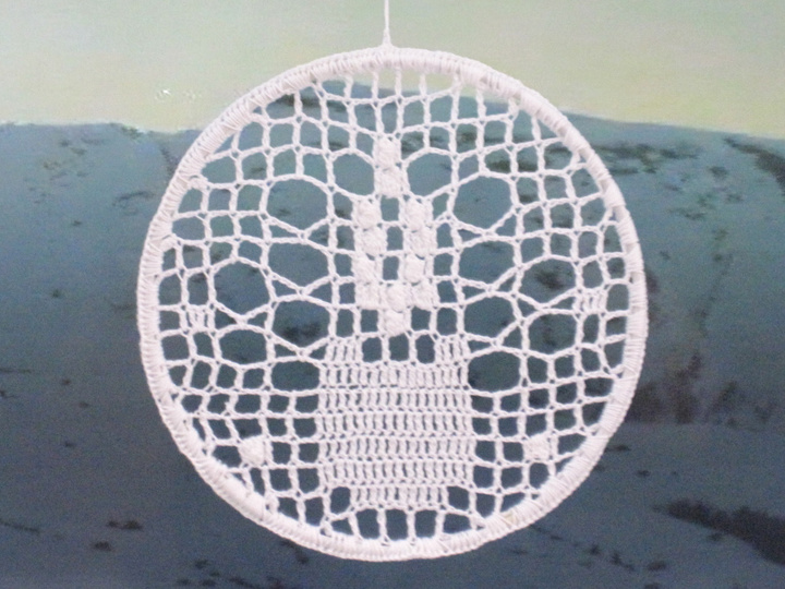 Fensterbilder Kerze und Stern häkeln – Filethäkeln - Anleitung