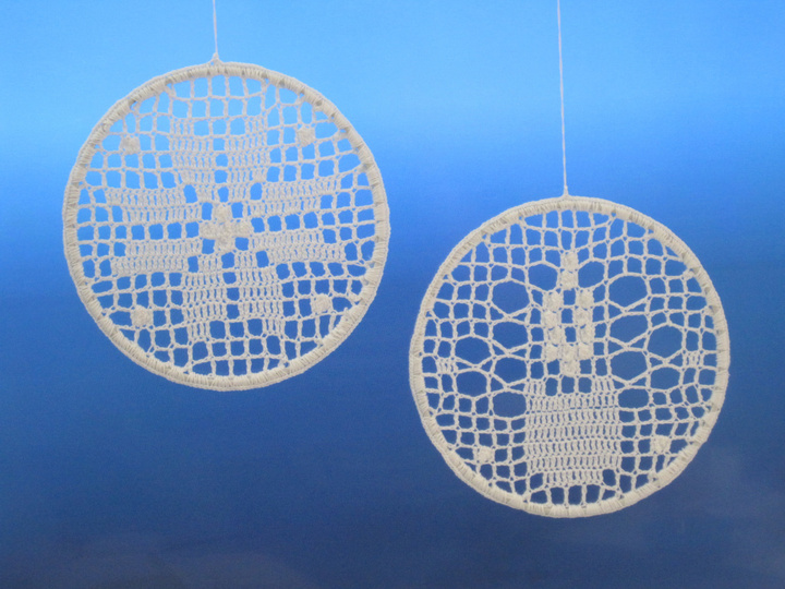 Fensterbilder Kerze und Stern häkeln – Filethäkeln - Anleitung