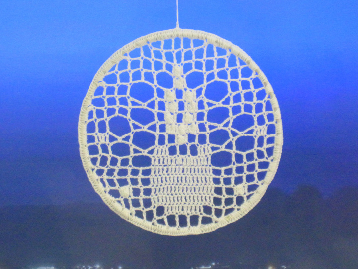 Fensterbilder Kerze und Stern häkeln – Filethäkeln - Anleitung