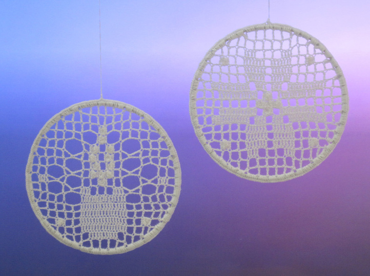 Fensterbilder Kerze und Stern häkeln – Filethäkeln - Anleitung