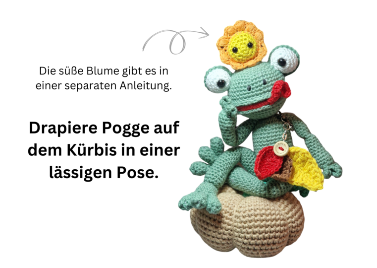 Häkelanleitung Poncho, Kürbis und Blätter für Pogge