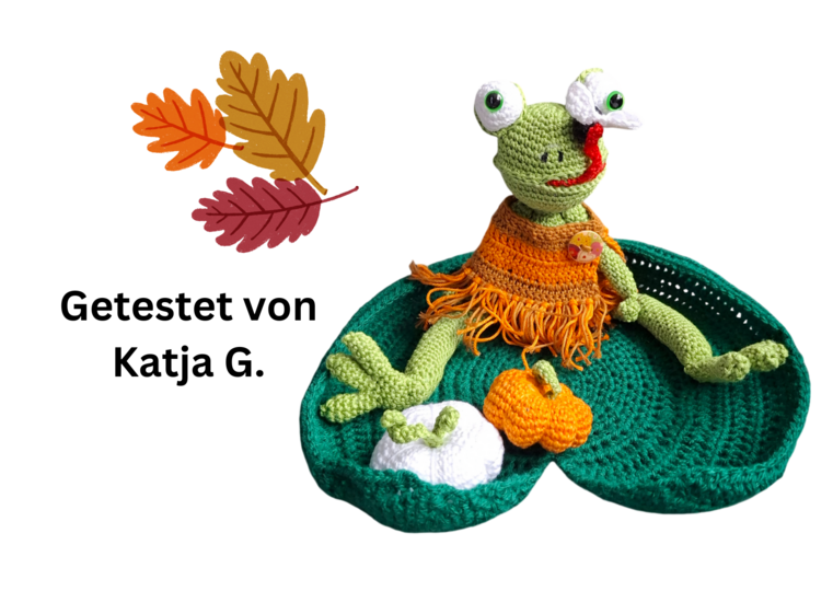 Häkelanleitung Poncho, Kürbis und Blätter für Pogge