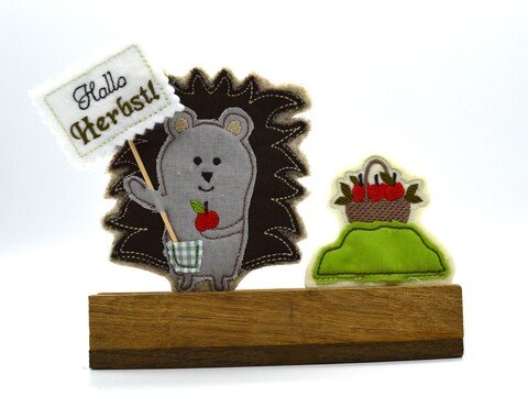 Stickdatei ITH Igel hallo Herbst SET
