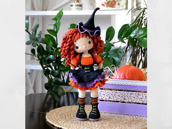 Hexen Kostüm Für 17cm Puppen - Sweetheart Witch Outfit Mit Hut & Kleid