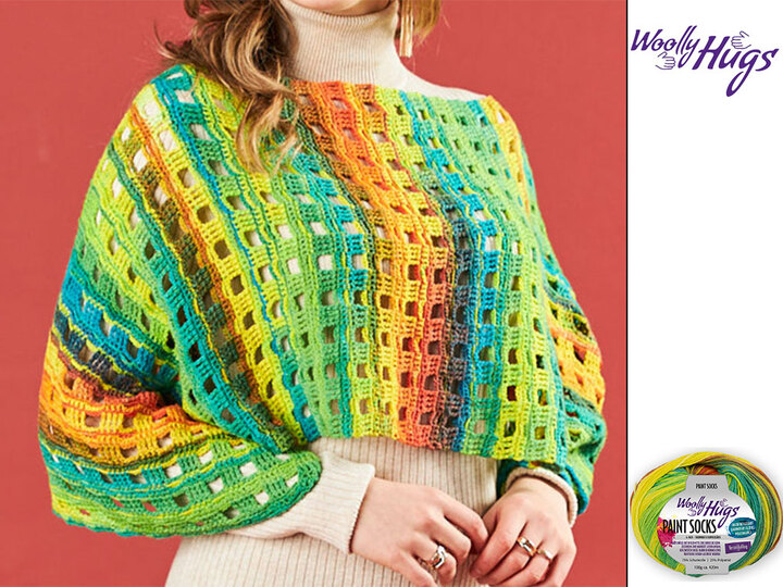 PONCHO UND SOMMERSOCKEN, gehäkelt