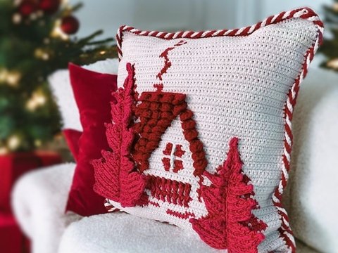 Kissenbezug „Wintermärchen“. Kissenmuster ohne Nähen