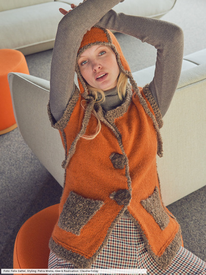 Knopf-Weste mit Mütze